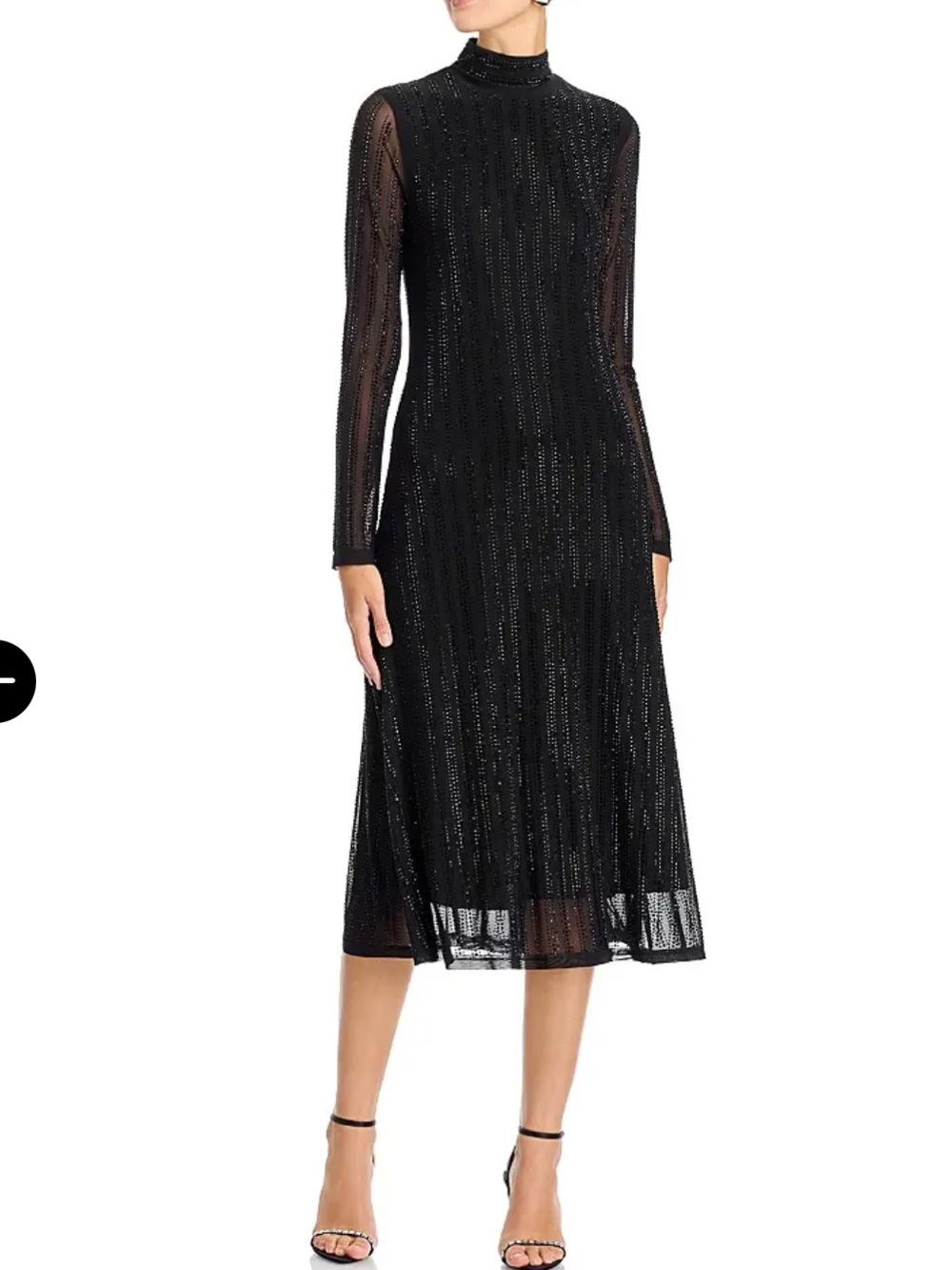 ELIE TAHARI Martine Rhinestone Dress - Midi Dress